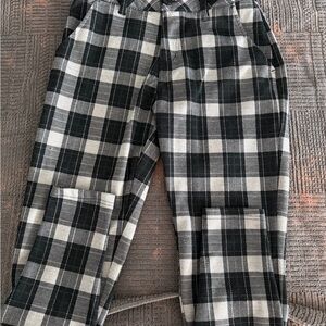 Young La Men's Black and White Plaid Pants